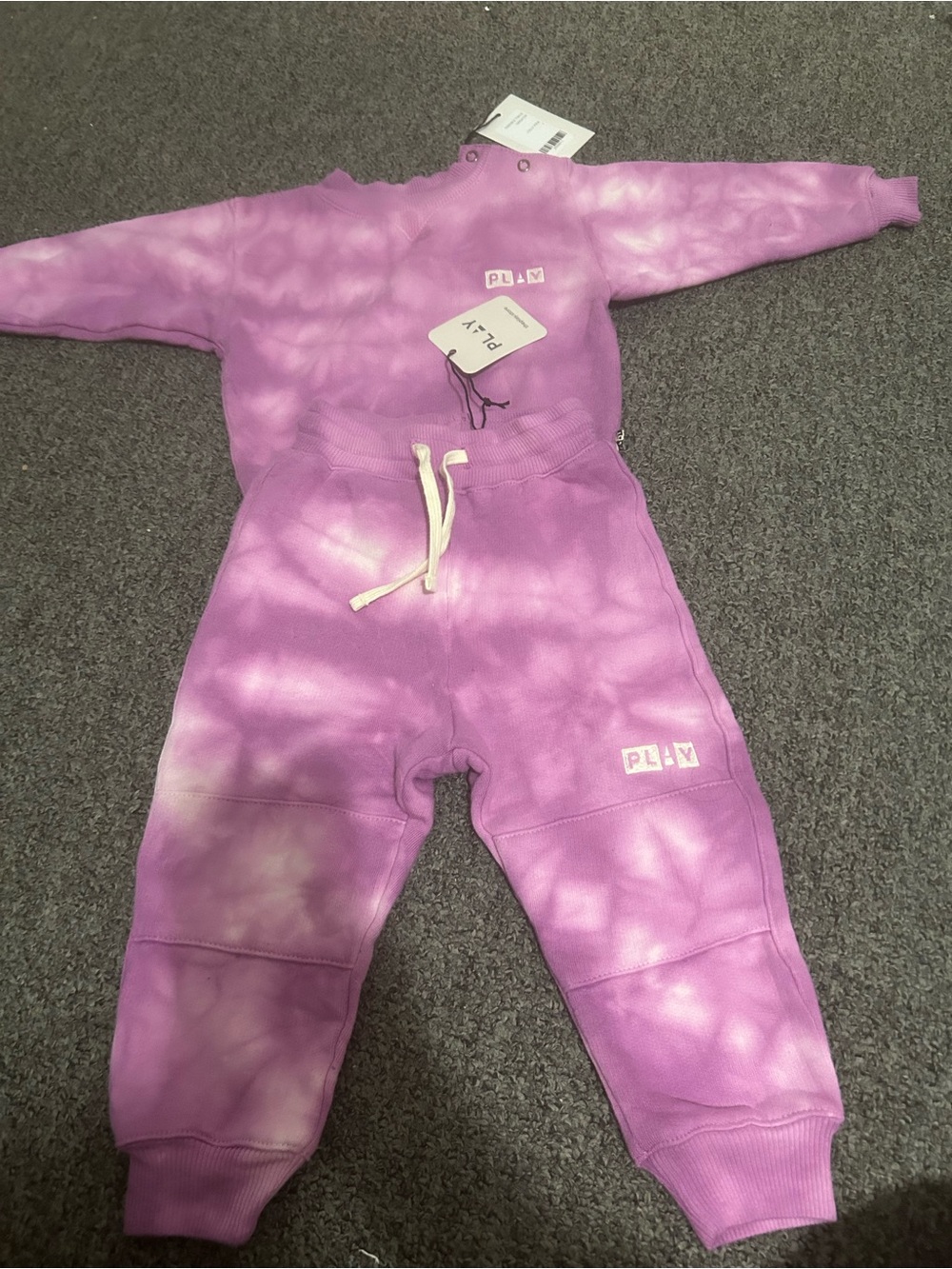 Kids Tie-Dye Lavender Matching Set baby girl